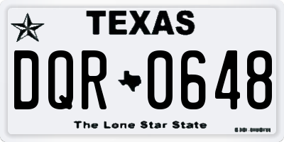 TX license plate DQR0648