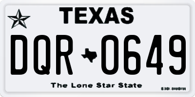 TX license plate DQR0649