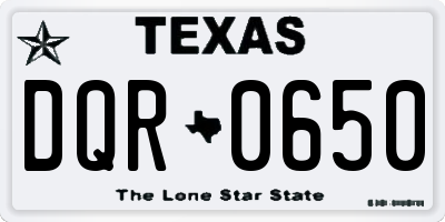 TX license plate DQR0650
