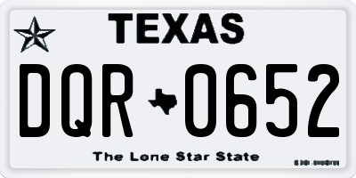 TX license plate DQR0652