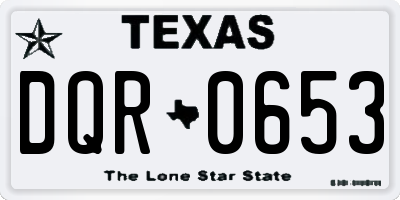 TX license plate DQR0653
