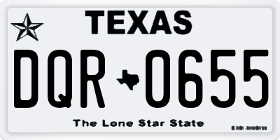 TX license plate DQR0655