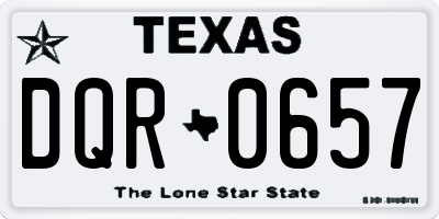 TX license plate DQR0657