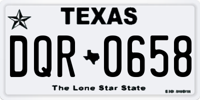 TX license plate DQR0658