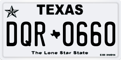 TX license plate DQR0660