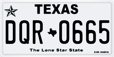 TX license plate DQR0665