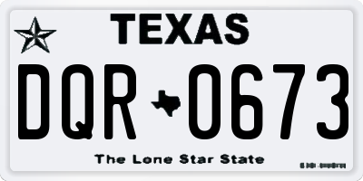 TX license plate DQR0673