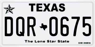 TX license plate DQR0675