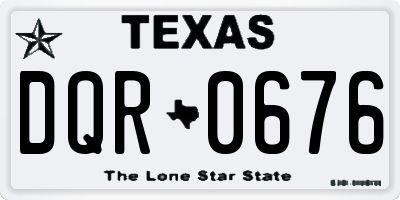 TX license plate DQR0676