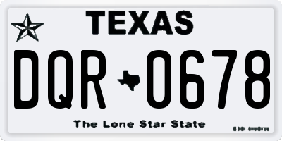 TX license plate DQR0678