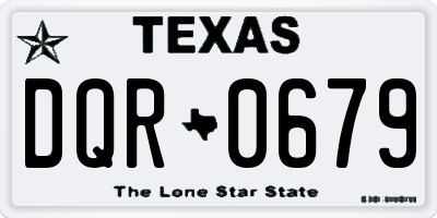 TX license plate DQR0679