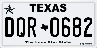 TX license plate DQR0682