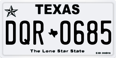 TX license plate DQR0685