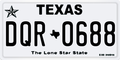 TX license plate DQR0688