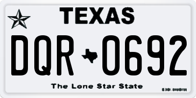 TX license plate DQR0692