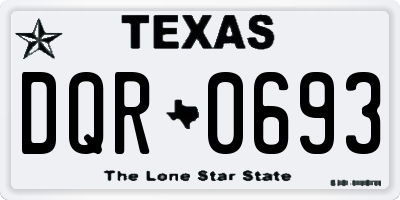 TX license plate DQR0693