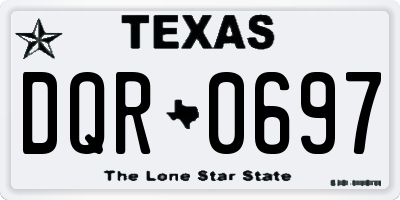 TX license plate DQR0697