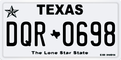 TX license plate DQR0698