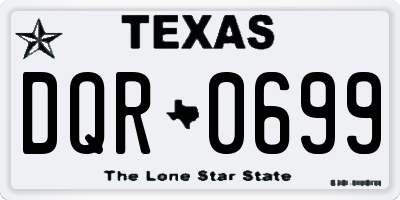 TX license plate DQR0699