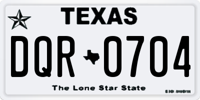 TX license plate DQR0704