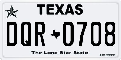 TX license plate DQR0708