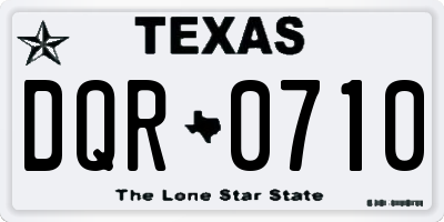 TX license plate DQR0710