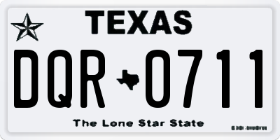 TX license plate DQR0711
