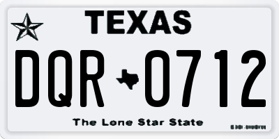 TX license plate DQR0712