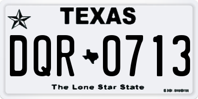 TX license plate DQR0713
