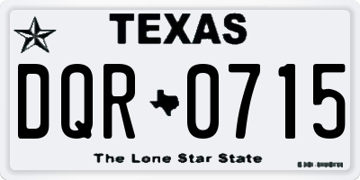 TX license plate DQR0715