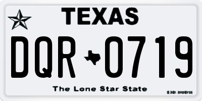 TX license plate DQR0719