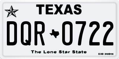 TX license plate DQR0722