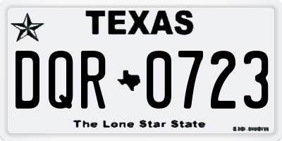 TX license plate DQR0723