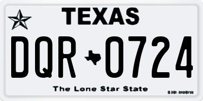 TX license plate DQR0724