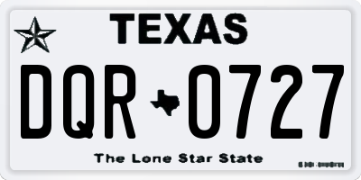 TX license plate DQR0727