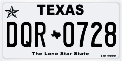TX license plate DQR0728