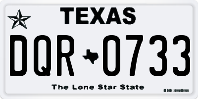 TX license plate DQR0733