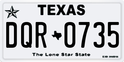 TX license plate DQR0735