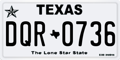 TX license plate DQR0736