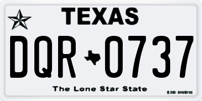 TX license plate DQR0737