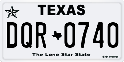 TX license plate DQR0740