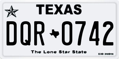TX license plate DQR0742
