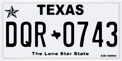 TX license plate DQR0743