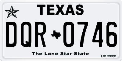TX license plate DQR0746