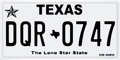TX license plate DQR0747