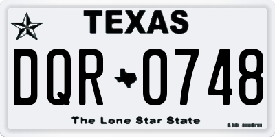 TX license plate DQR0748