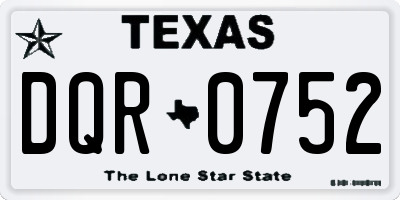 TX license plate DQR0752