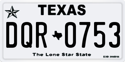 TX license plate DQR0753
