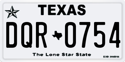 TX license plate DQR0754