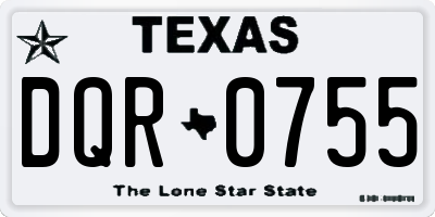TX license plate DQR0755